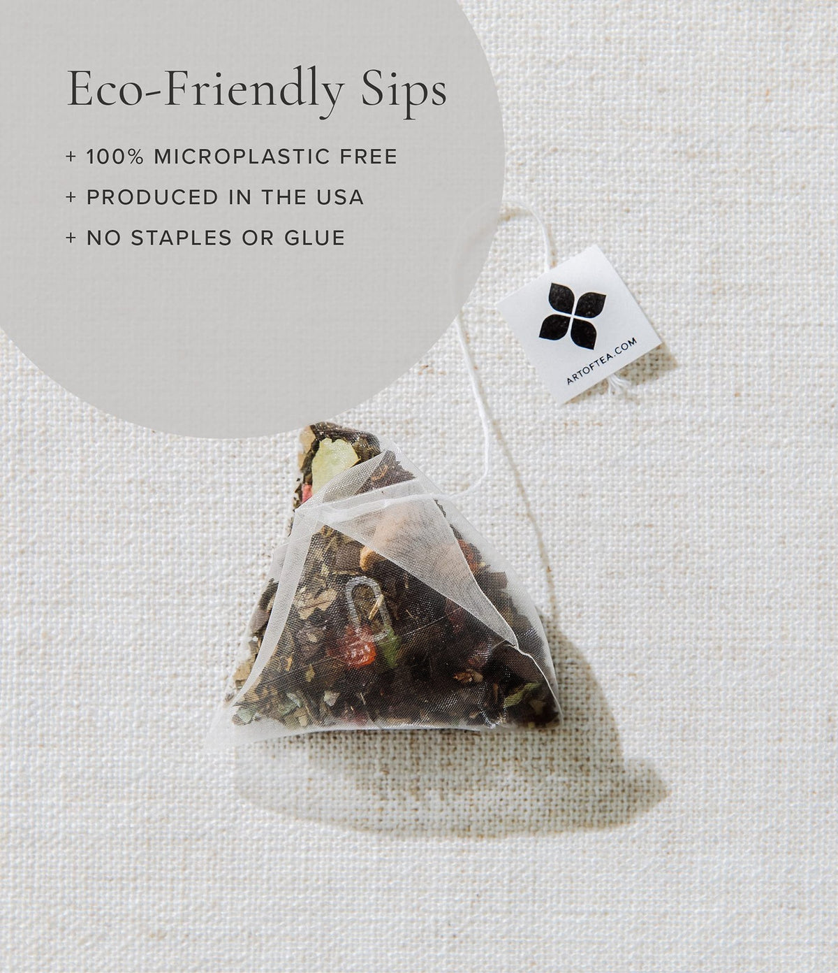 Assorted Tea Bags Sampler - 50 Eco Friendly Pyramid Sachets - Caffeinated/N