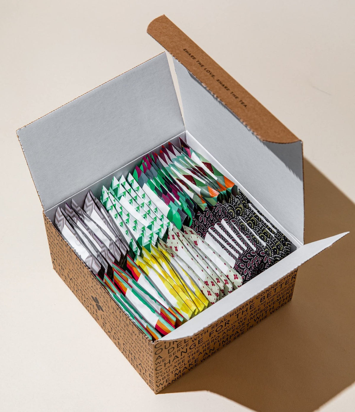 Assorted Tea Bags Sampler - 50 Eco Friendly Pyramid Sachets - Caffeinated/N