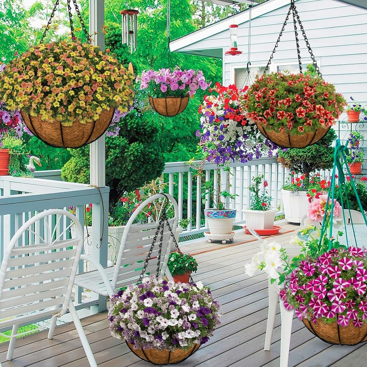 6Pcs 14Inch Coconut Liners for Planters round Hanging Basket Liners 100% Natural